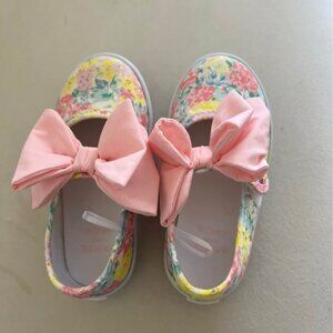 Janie and Jack size 7 floral bow shoes